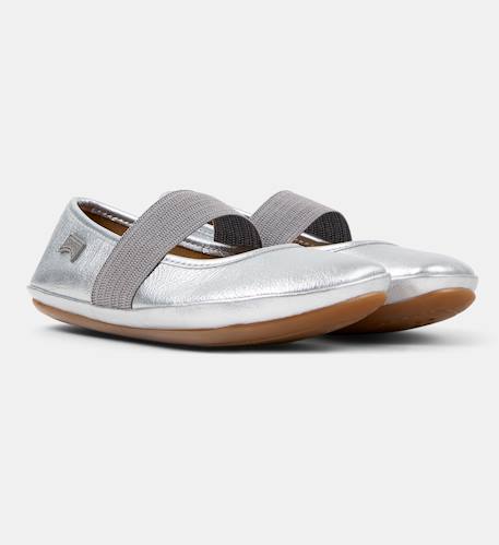 Ballerines fille smooth leather right Gris moyen+Marin 2 - vertbaudet enfant 