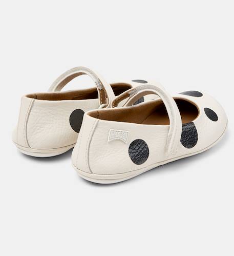 Ballerines fille cuir right kids twins Blanc noir 4 - vertbaudet enfant 