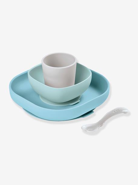 Set vaisselle 4 pièces silicone bleu+bleu+EUCALYPTUS+jaune+jungle+NIGHT BLUE+rose+terracotta+vert sauge 25 - vertbaudet enfant 