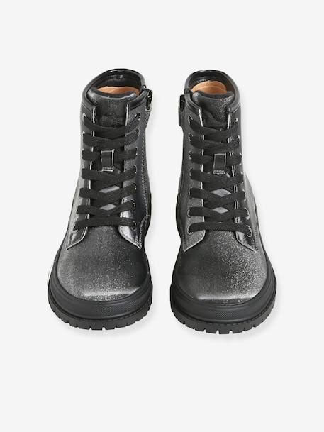 Bottines enfant fille à lacets argenté 4 - vertbaudet enfant 
