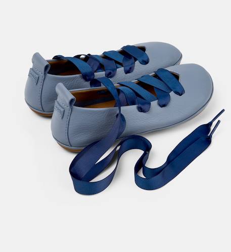 Ballerines fille cuir right kids Bleu pastel+Rose pastel+Rouge moyen 4 - vertbaudet enfant 