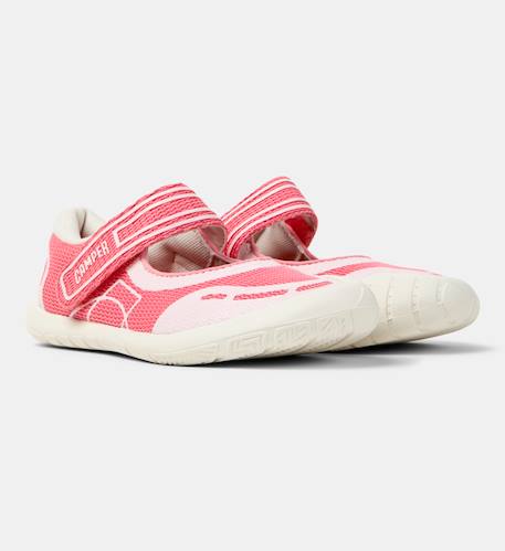 Ballerines fille cuir peu path Blanc naturel+Rose pastel 7 - vertbaudet enfant 