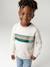 Sweat garçon col rond blanc chiné+mauve 1 - vertbaudet enfant 