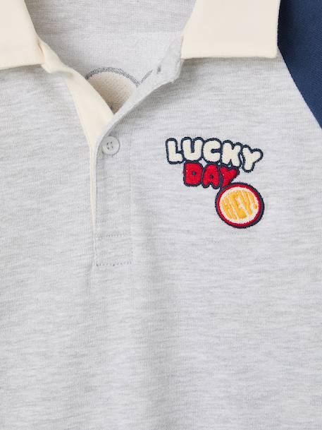 Polo manches longues garçon gris chiné 3 - vertbaudet enfant 