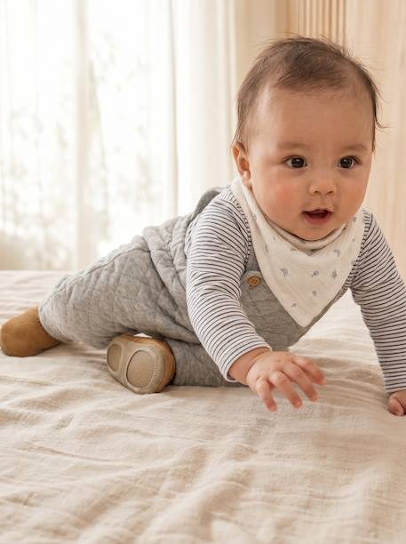 Ensemble 3 pièces bébé personnalisable gris chiné 2 - vertbaudet enfant 