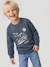 Sweat garçon col rond manches longues blanc chiné+bleu nuit+rouge chiné 4 - vertbaudet enfant 