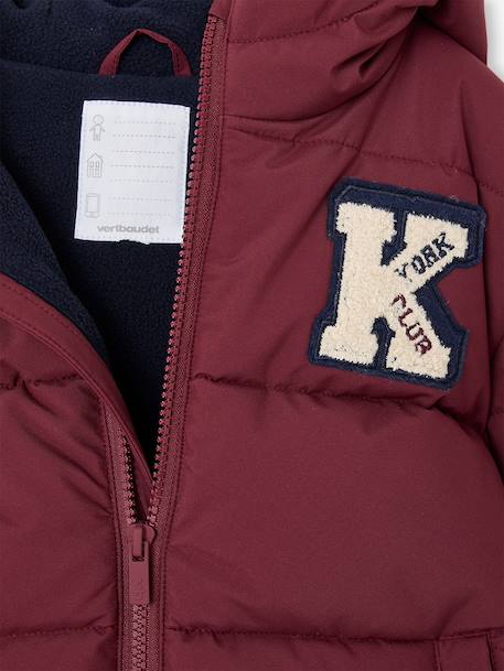 Doudoune à capuche garçon bordeaux+marine 3 - vertbaudet enfant 