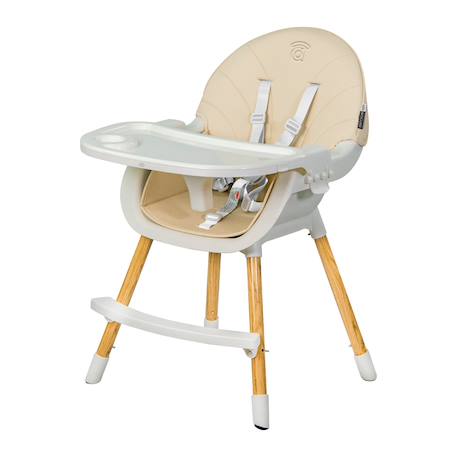 Chaise haute 2 en 1 pliable évolutive Bocuse Beige et blanc 6 - vertbaudet enfant 