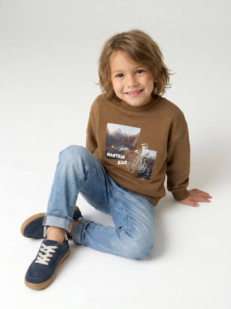 Sweat garçon col rond noisette 5 - vertbaudet enfant 