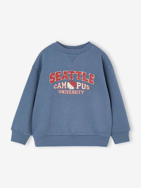Sweat col rond garçon bleu jean 1 - vertbaudet enfant 