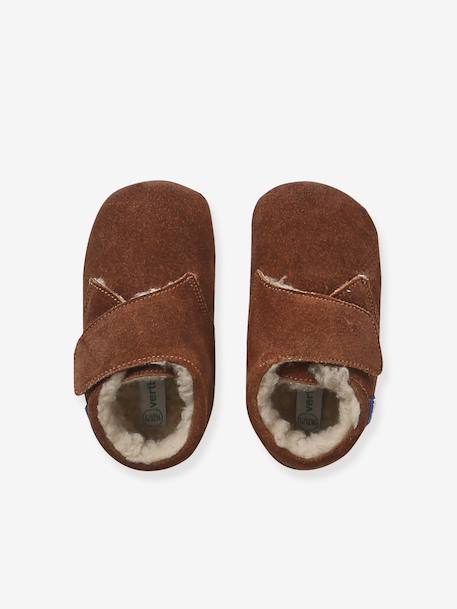 Chaussons bébé garçon cuir à scratch beige+marron 7 - vertbaudet enfant 