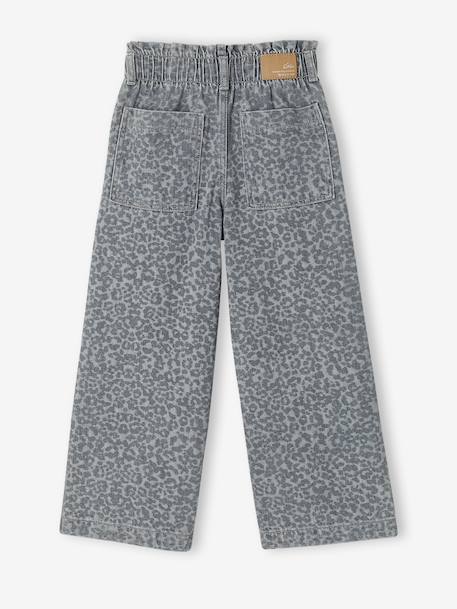 Pantalon fille large motifs fantaisie bleu clair+bleu foncé+denim gris+gris 20 - vertbaudet enfant 