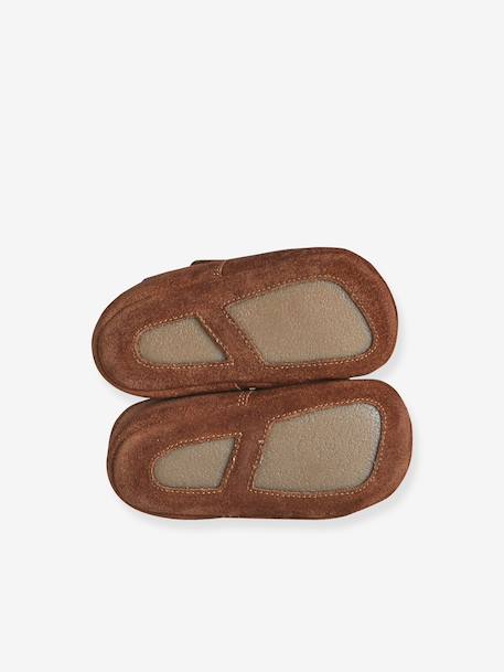 Chaussons bébé garçon cuir à scratch beige+marron 10 - vertbaudet enfant 