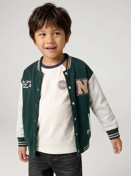 Sweat teddy garçon marine+vert sapin 9 - vertbaudet enfant 