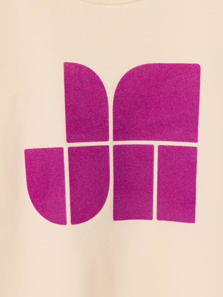 Sweat fille manches longues écru+vieux rose 3 - vertbaudet enfant 