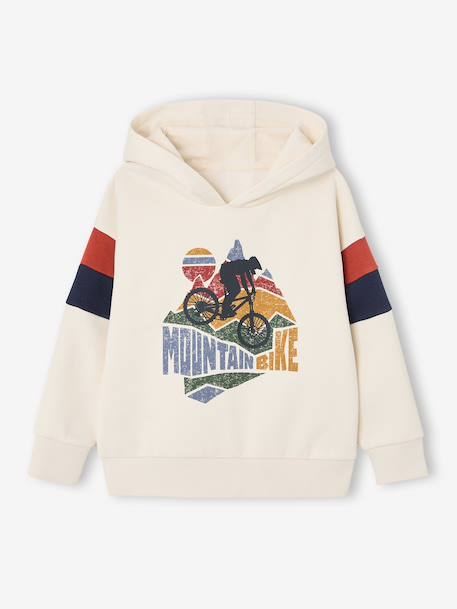 Garçon-Pull, gilet, sweat-Sweat-Sweat garçon à capuche motif placé
