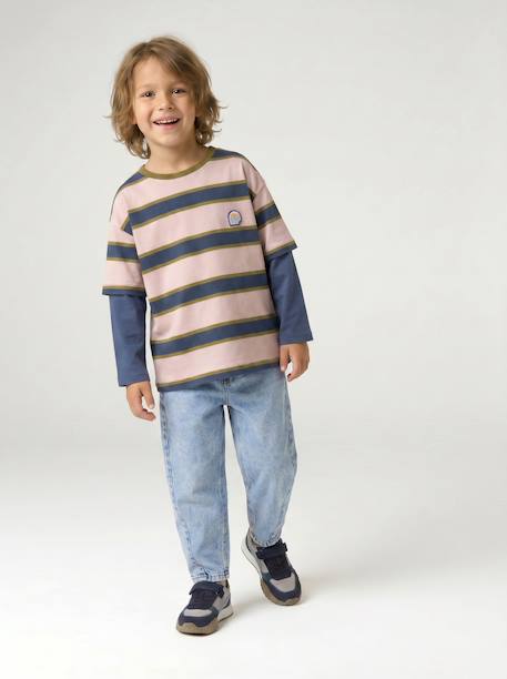 Jean droit garçon double stone 4 - vertbaudet enfant 