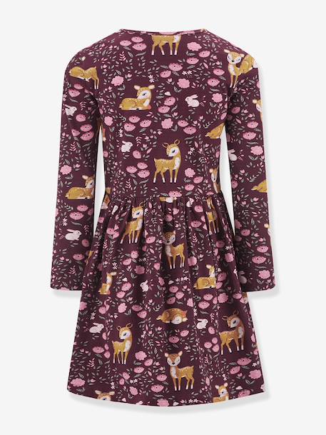 Robe avec biches et fleurs fille Happy Girls bordeaux+vert sauge 2 - vertbaudet enfant 