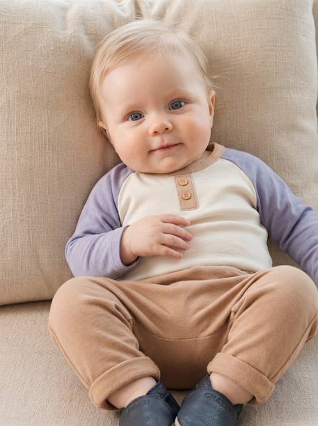 Pantalon naissance molleton imprimé camel+Léopard+rose 2 - vertbaudet enfant 