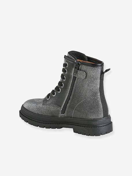 Bottines enfant fille à lacets argenté 3 - vertbaudet enfant 