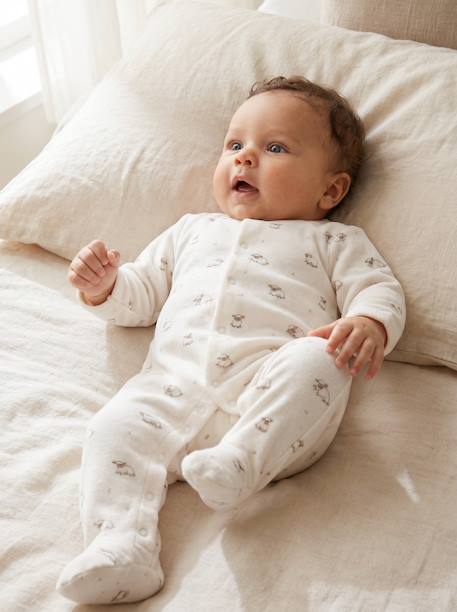 Lot de 2 dors-bien bébé ouverture devant cappuccino+rose pâle+vert sauge 4 - vertbaudet enfant 