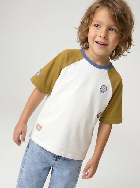 T-shirt manches courtes garçon kaki 2 - vertbaudet enfant 