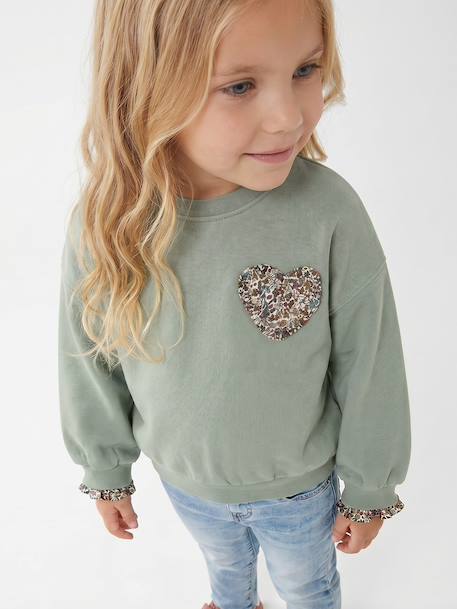 Sweat fille vert de gris 8 - vertbaudet enfant 