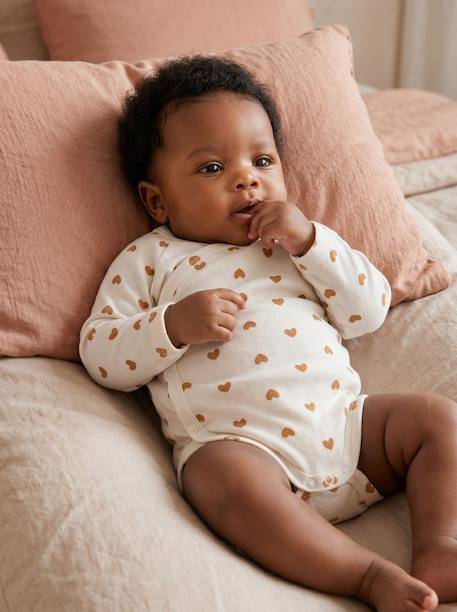 Lot de 5 bodies naissance fille manches longues écru 2 - vertbaudet enfant 