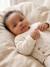 Ensemble matelassé gilet + pantalon à pieds entièrement imprimé écru+rose+vanille 20 - vertbaudet enfant 