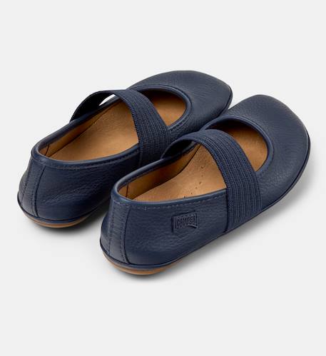 Ballerines fille smooth leather right Gris moyen+Marin 9 - vertbaudet enfant 