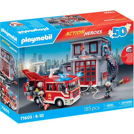 Poste de pompiers avec camion d'intervention 71603 Multicolore 2 - vertbaudet enfant 