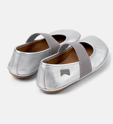 Ballerines fille smooth leather right Gris moyen+Marin 4 - vertbaudet enfant 