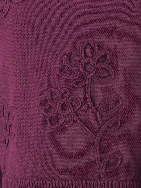 Pull avec fleurs fille Happy Girls bordeaux+marine 3 - vertbaudet enfant 