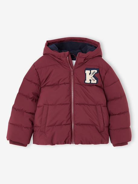 Doudoune à capuche garçon bordeaux+marine 1 - vertbaudet enfant 