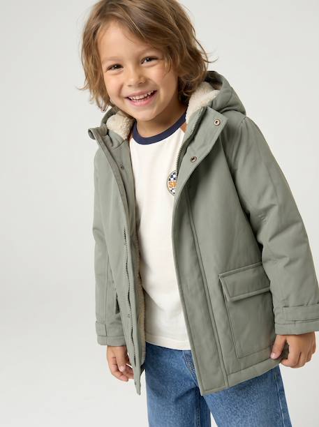 Parka garçon 3 en 1 blouson amovible kaki+lichen+Marine grisé+noix de pécan 15 - vertbaudet enfant 