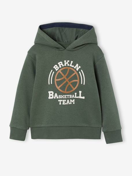 Ensemble sport garçon à capuche bordeaux+ocre+vert sauge 16 - vertbaudet enfant 