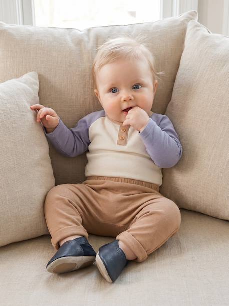 Pantalon naissance molleton imprimé camel+Léopard+rose 1 - vertbaudet enfant 