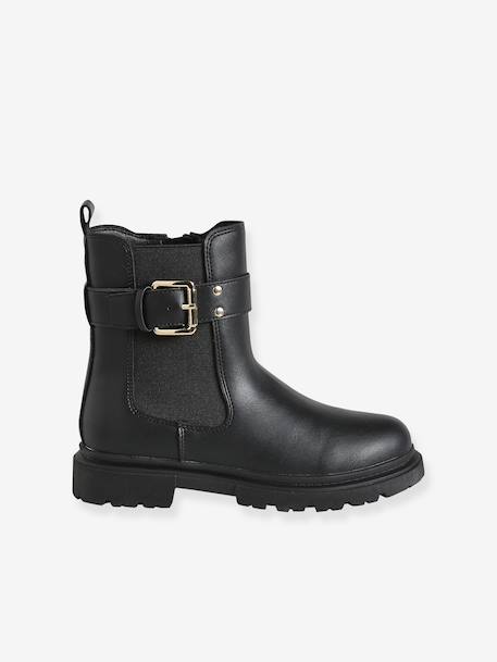 Boots fille zippées synthétique noir 2 - vertbaudet enfant 