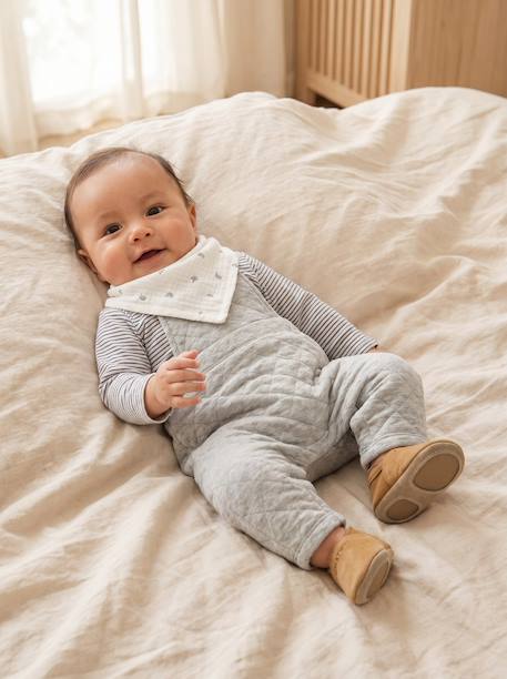Ensemble 3 pièces bébé personnalisable gris chiné 1 - vertbaudet enfant 