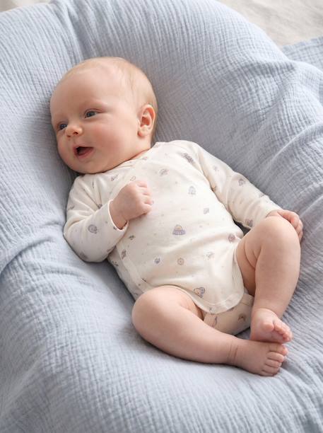 Lot de 5 bodies bébé garçon manches longues bleu ciel 2 - vertbaudet enfant 