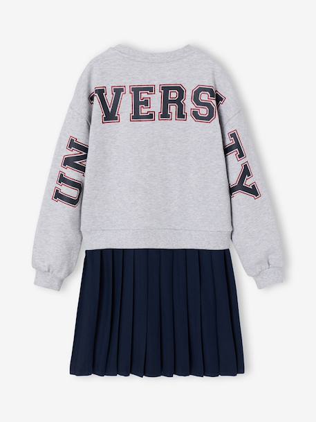 Robe manches longues fille gris 2 - vertbaudet enfant 