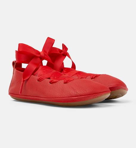 Ballerines fille cuir right kids Bleu pastel+Rose pastel+Rouge moyen 12 - vertbaudet enfant 