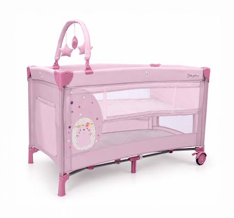 Lit parapluie double hauteur Complet Duo Hérisson Rose 1 - vertbaudet enfant 