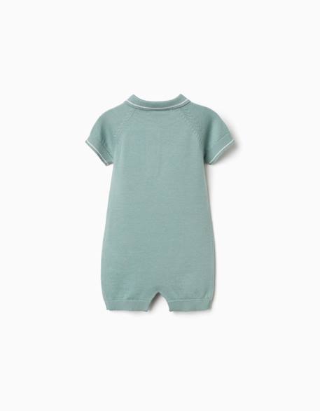 Combishort en maille à rayures Vert clair 2 - vertbaudet enfant 