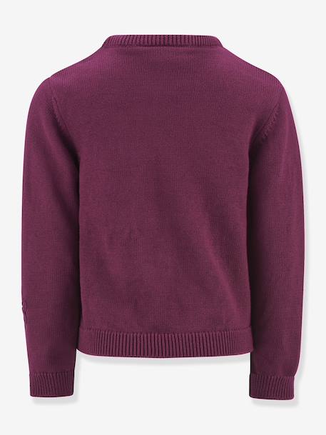 Pull avec fleurs fille Happy Girls bordeaux+marine 2 - vertbaudet enfant 