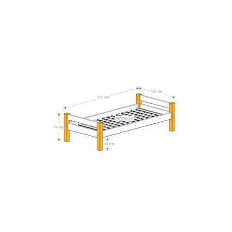 Lit avec sommier pin massif  lilja Blanc 5 - vertbaudet enfant 