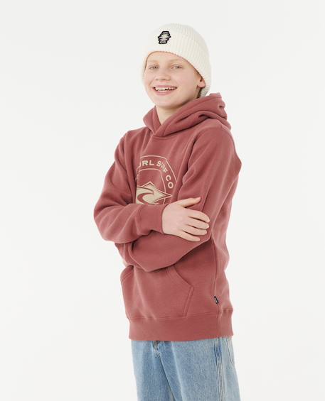 Sweat à capuche stapler enfant Beurre de pomme+Bleu marine clair 2 - vertbaudet enfant 