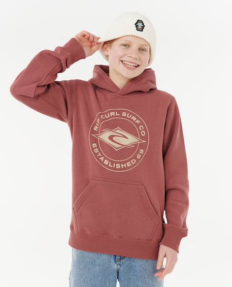 Sweat à capuche stapler enfant Beurre de pomme+Bleu marine clair 4 - vertbaudet enfant 