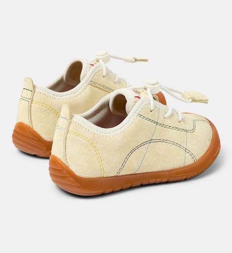 Baskets garçon cuir peu path Jaune pastel+Marine+Rouge moyen 4 - vertbaudet enfant 