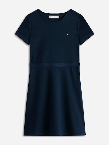 Robe fille à manches courtes Bleu foncé 1 - vertbaudet enfant 